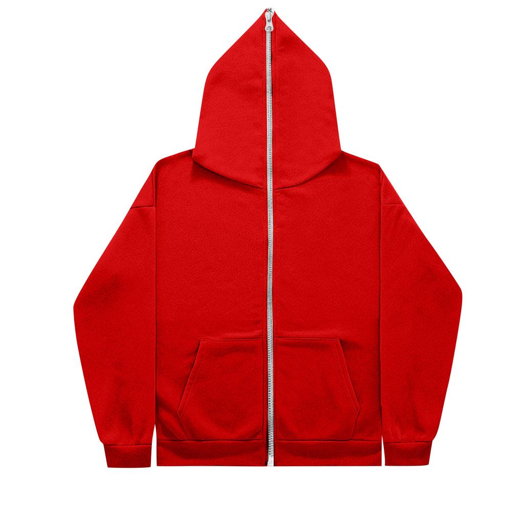 Men's Hooded Full Zip Long Sleeve Jacket with Pockets Casual Comfortable Coat