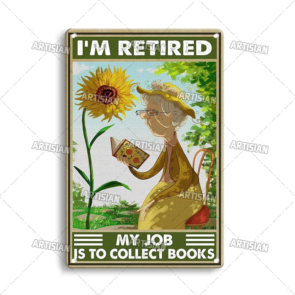 Artisian Girl Loves Books Metal Sign Reading Tin Poster Read Book Decorative Plate Wall Decor Garage Bar Pub Club Hotel Kitchen