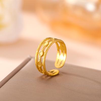 Stainless Steel Rings Simpler Geometric Fashion Vintage Fine Adjustable Open Rings for Women Jewelry Weddings Gifts New Trendy