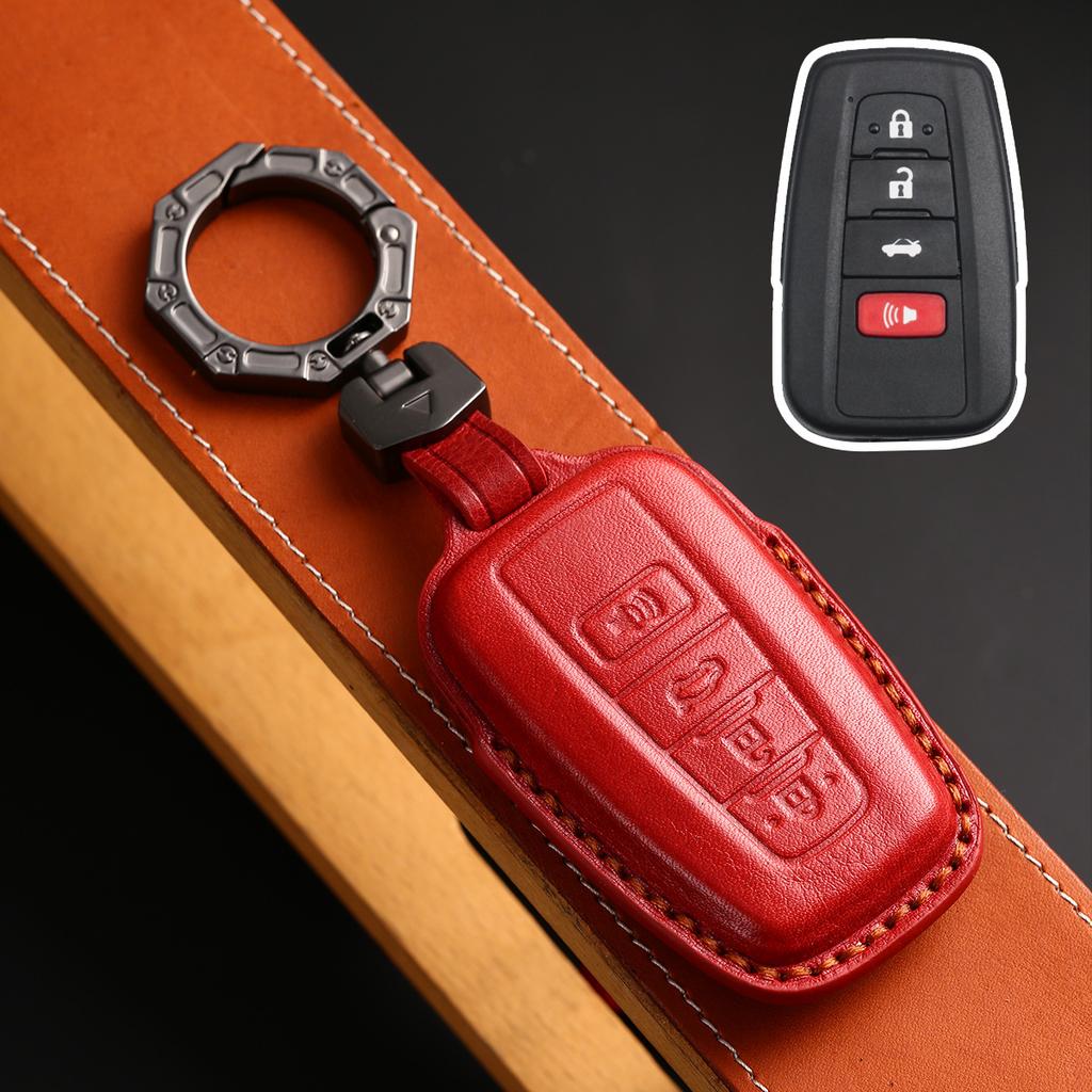 Leather Car Key Fob Case Cover Accessories For Toyota Sienna Rav4 Venza Mirai Hybrid Vehicles Alphard Previa Voxy