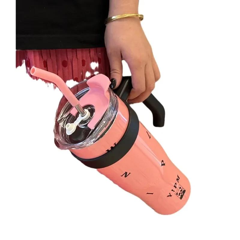 1200ML Maceta De Flores En Relieve, Gran Mac, Taza De Aislamiento Frío, Bonita, Gran Capacidad, Montar, Taza De Hielo Grande