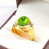 Peridot Oval Cut With 925 Sterling Silver Gold Plated Ring For Men's #B469 JL375683907558