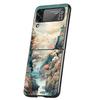 Chinese Style Landscape Hard PC Phone Case For Samsung Galaxy Z Flip 7 6 5 4 Black Cover For Galaxy Z Flip 3 Foldable Capas Bags