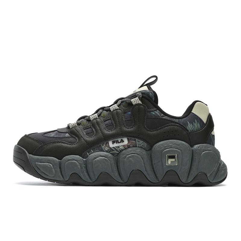 FILA Croissant Comfortable Versatile Durable Low-Top Running Shoes Men sneaker Black Green F12M441121FRB