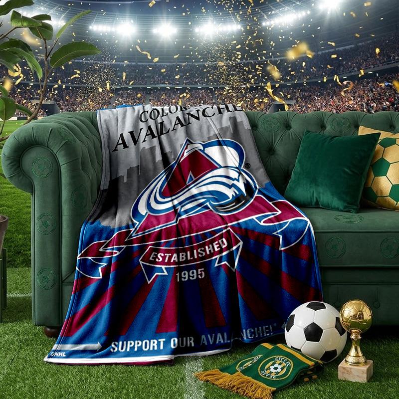 Colorado Hockey Throws Blanket Flannel Blankets Plush for Couch Bed Gifts for Men Women Travel Picnic Blanket Christmas Fan Gifts