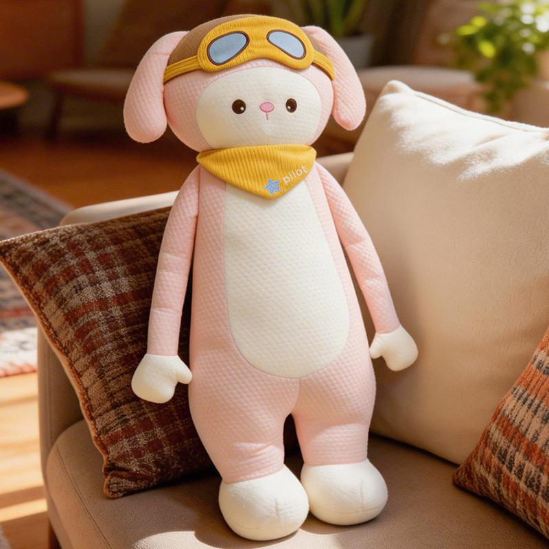 Große Pilot Tier Plüschtiere Stofftiere Cartoon Hund Hase Langer Körper Kissen Kühle Atmungsaktive Stoffe Sommer Heimkissen 60cm