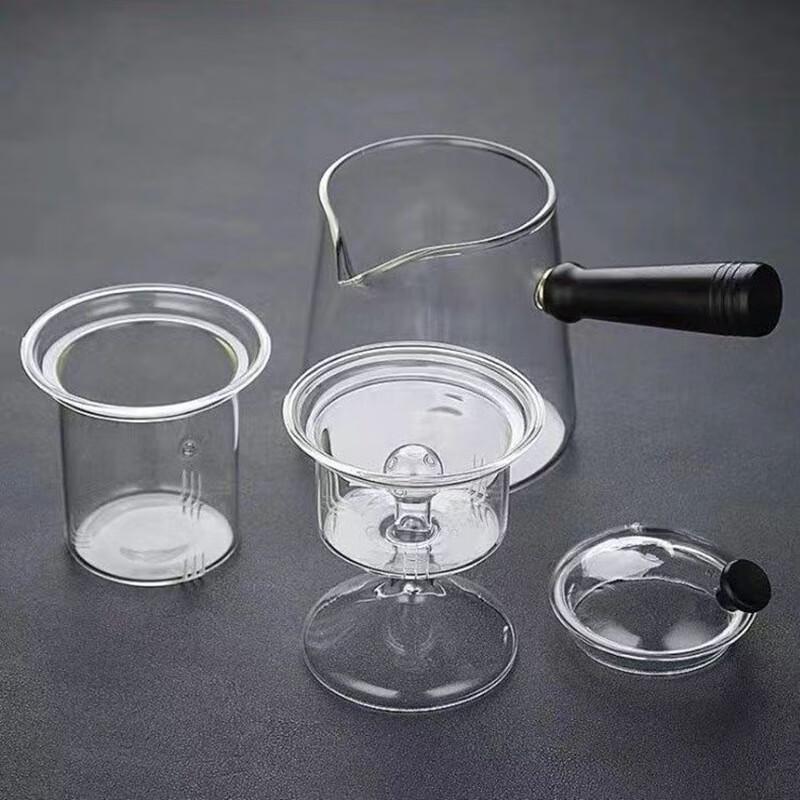 Glass Teapot with Wooden Side Handle