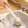 Rotatable Long-Handle Steel Wire Pot Scrubber - Adjustable Kitchen Cleaning Brush.