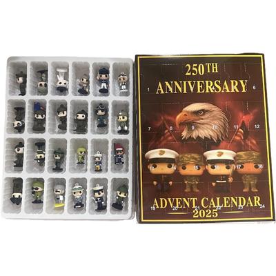 3D 250th Anniversary Advent Calendar,24 Day Countdown and Iconic Character Collectibles, Gifts for Military Fans and VeteransLovers