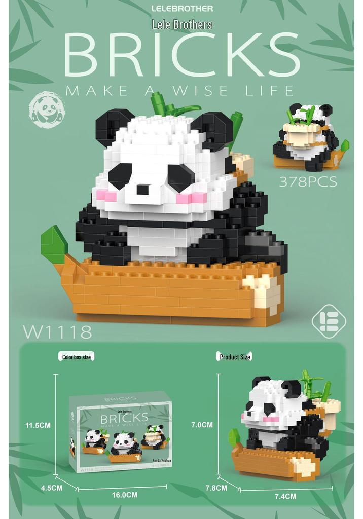 Le Cross-border High Meng Lan Giant Panda Building Blocks - Tiny Educational Toy for June 1st Children's Day