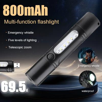 Rechargeable Zoom LED Flashlight Small Flash Light Torch Lantern 3 Lighting Modes Portable Camping Light Mini Led Flashlight