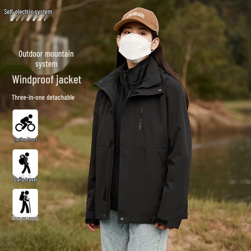 Женская демисезонная/зимняя outdoor куртка Jiyouxi 3-в-1 с отстегивающимися элементами M