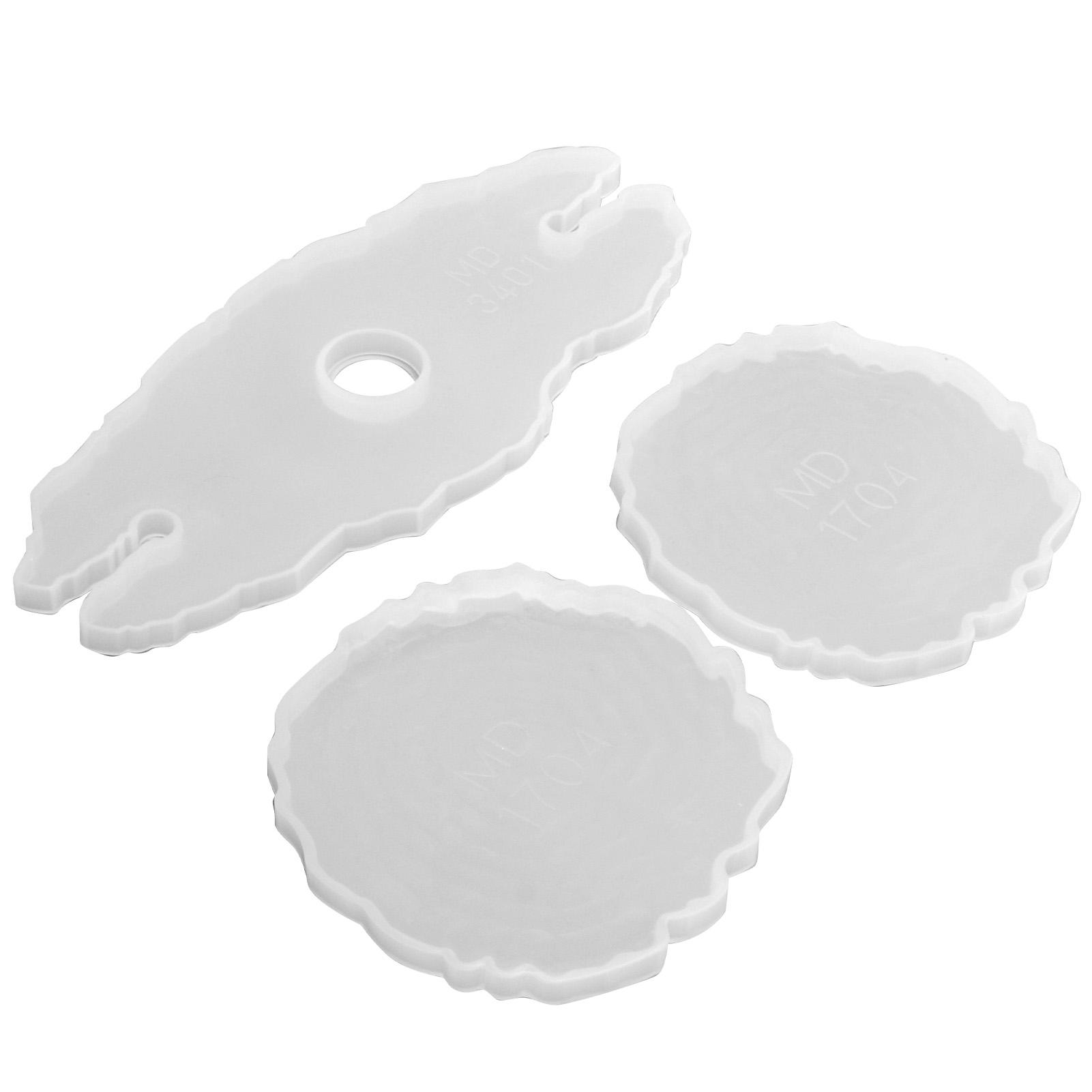 

3Pcs Wine Rack Molds DIY Epoxy Resin Drop Glue Irregular Silicone Casting Trays Set