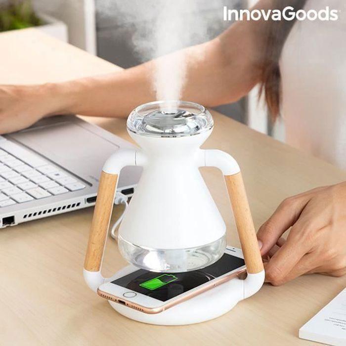 Misvolt InnovaGoods 3-in-1 Humidifier, Aroma Diffuser and Wireless Charger - Black