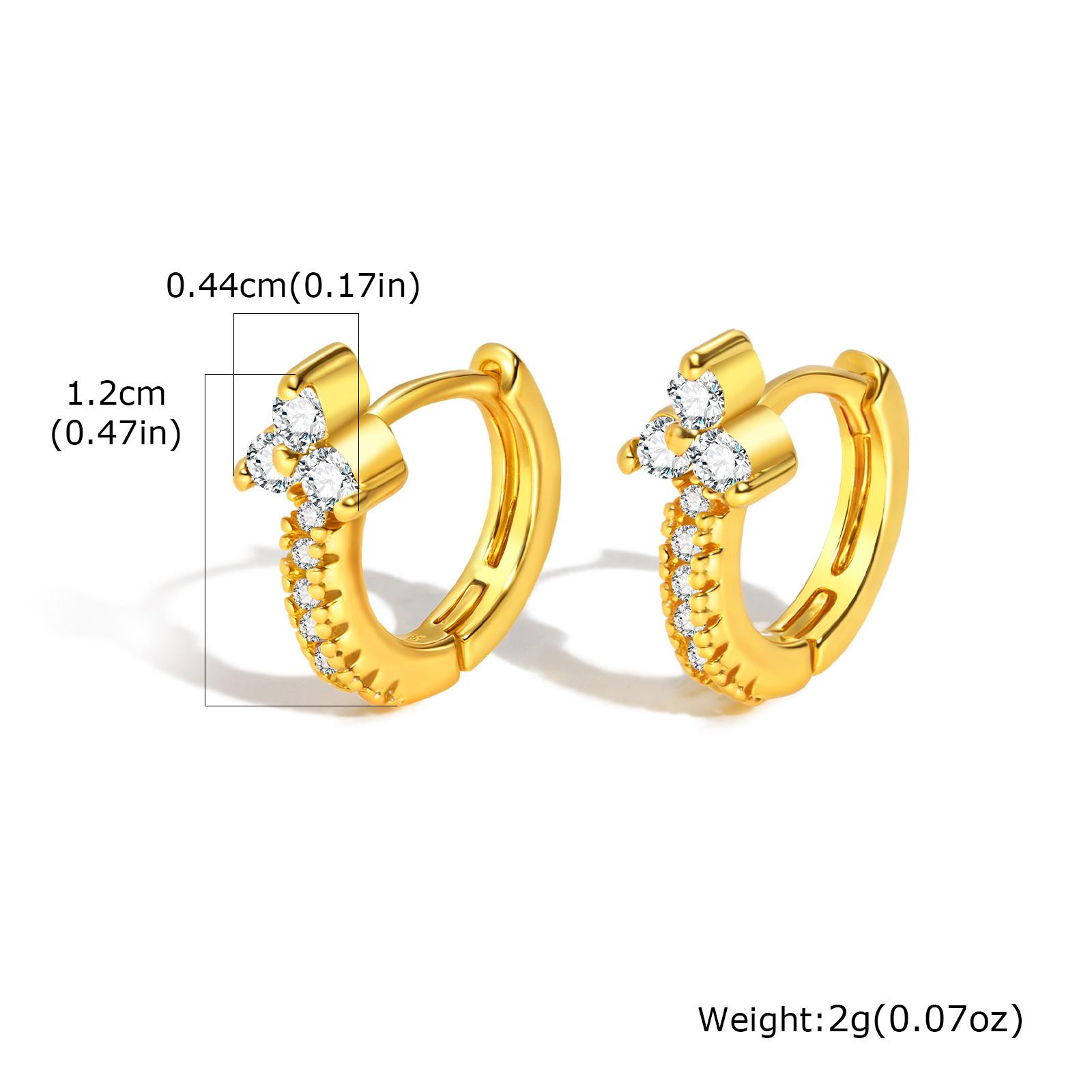 

Vnox Luxury Colored Zircon Earrings For Women,Gold Plated Crystal Three Leaf Flower Hoop Earrings,Fashion Piercing Jewelry Gifts
