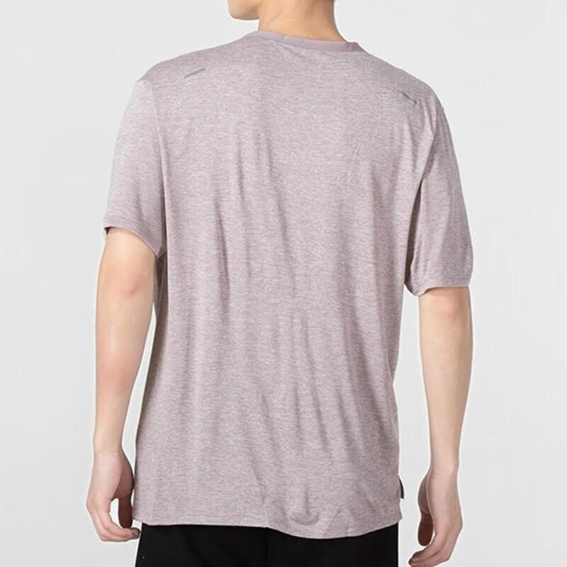 Nike Reflective Logo Print Round Neck Pullover Short Sleeve T-Shirt Men Tops Purple CZ9185-235