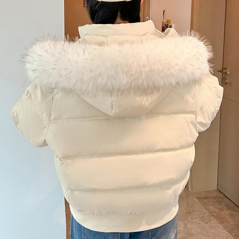 Mode Winter Damen Mäntel Kunstfellkragen Warme Parkas Dicke Lockere Damenjacken