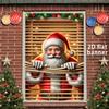 Christmas Window Hanging Banner Decoration Santa  Xmas Tree Holiday Party Supplies