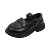 Youth Style Shoes Girls Black Leatherette Flat Shoes Fall Casual Wear Soft Sole Princess Style Slip-On Kids