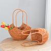 Eleganti Rattan Cesto di Fiori in Vimini Intrecciato a Mano Vasi Portatili per Composizioni Floreali per Matrimonio e Decorazione Domestica