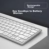 Ultra-Thin Portable Silent Dual-Mode Keyboard, Wireless Bluetooth External Office Keyboard, White
