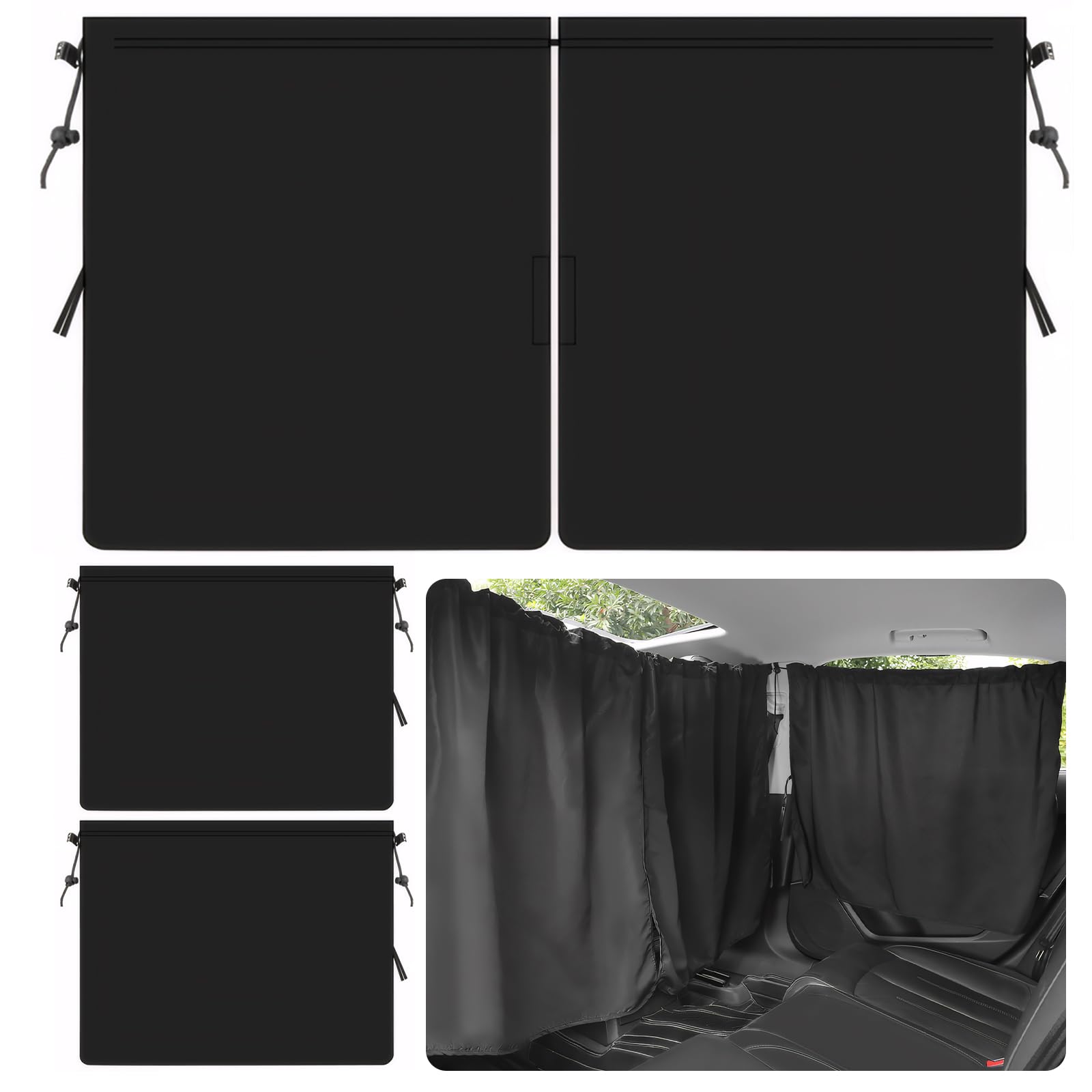 

Oziral Автомобильная шторка, Шторка-разделитель комнаты, Солнцезащитная шторка, Защита конфиденциальности, Автомобильный солнцезащитный козырек, Теплоизоляция, Partition curtains: Approx. 80cm*140cm чёрный