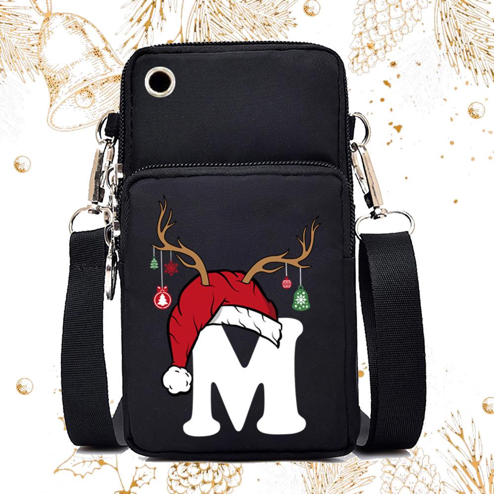 Lightweight Casual Portable Messenger Bag Multifunctional Christmas 26 English Letter Printing