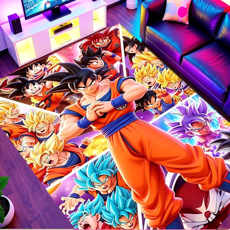 DRAGON BALL Print Rug, Washable Floor Carpet, For Entryway Dorm Laundry Room Office Study, Home Decor Birthday Christmas Gift