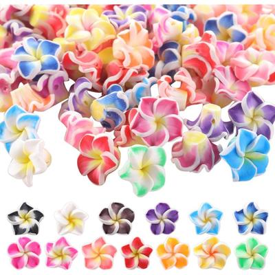 10/25/50 Pezzi Perline Plumeria Perline di Fiori in Argilla Polimerica Sfuse Fatte a Mano Fiori Plumeria Hawaiani Ciondoli Estivi Colorati 3D Perline Distanziatrici Libere