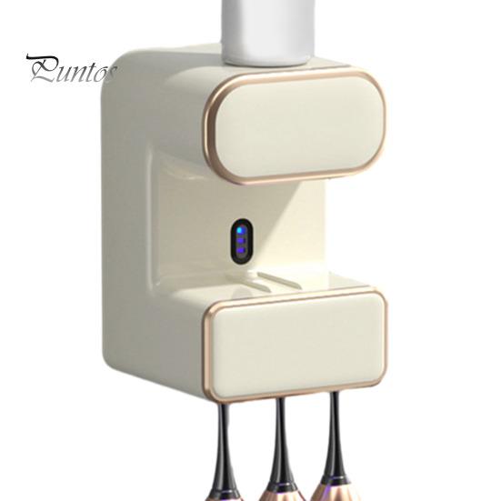 JUSTUP Dispenser Automatico Per Dentifricio A Parete - Erogazione A Sensore, Volume Regolabile, Ricaricabile USB, Adatto Per Bagno E Bambini, Colore Bianco - 4