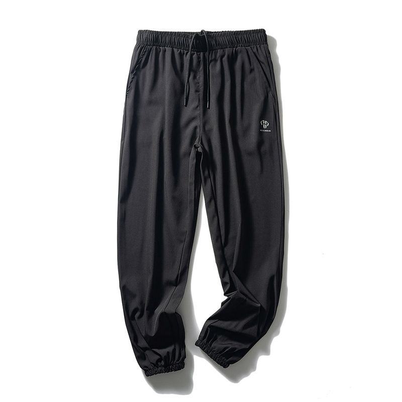 Outdoor Ice Silk Quick-Dry Pants for Men, Summer Thin Style, Jogger Running Hiking Sports Pants, Export Men s Fitness Long Pants Black M