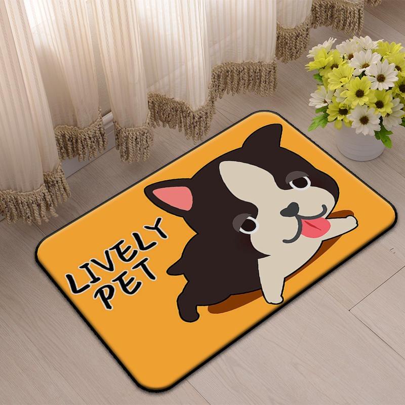 Adorable Pet Print Doormat - Non-Slip Entrance Rug for Home Decor Cute Animal Pattern Waterproof Floor Mat with Playful Design
