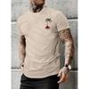 Men's Summer Casual Loose Size 100% Cotton Coconut trees Print Round Neck Short Sleeve T-shirt Top