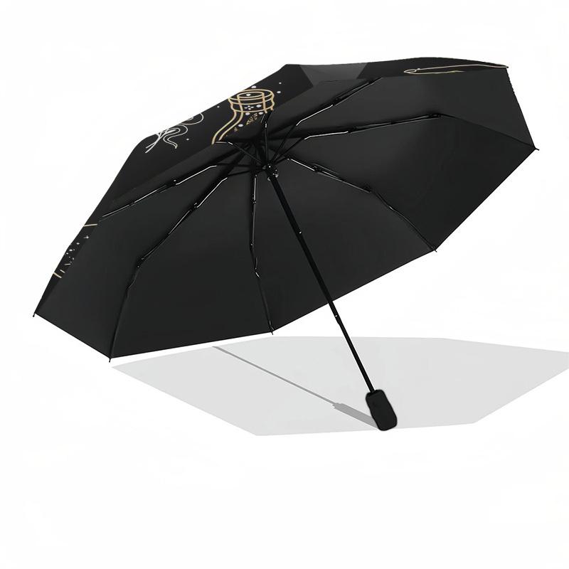 1pc Astrology esotericismOpen/Close Umbrella-Windproof, Compact Travel Umbrella, Sturdy 8-Rib Shaft, Outdoor Accessory, 1042