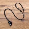 Obsidian Magatama Amulet Necklace [Koai] (Unisex)