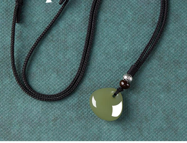 Natürlicher Hetian Jade Glücksbeutel Amulett: Frauen Friedenssegen Anhänger - Exquisites Glücksgeschenk