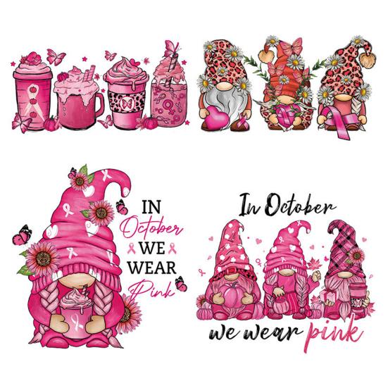 

Наклейки с розовой лентой на тему различных узоров, простое управление, долговечная клейкая наклейка для теплопередачи