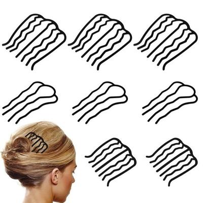 8 Piece Hair Comb Fork Clip Updo Accessories U-Shaped French Twist Tool Women's Side Bun Vintage Styling Black, Vintage Style