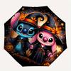 Halloween Witches Themed Automatic Opening and Closing Folding Umbrella, 8-rib Windproof, Compact Travel Design, Suitable for All Occasion |