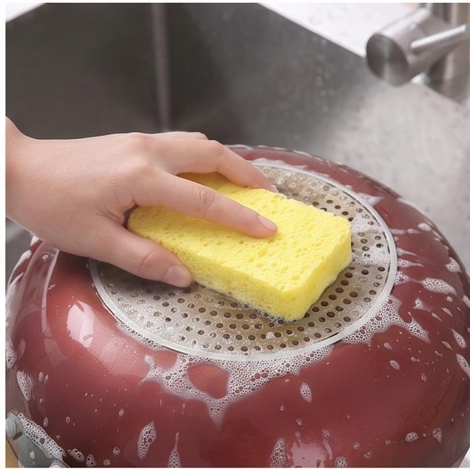 Thickened Wood Pulp Sponges, Single Pack, Absorbent Non-Scratch Kitchen Dish Scrubbers