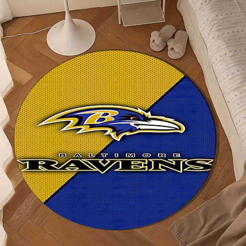 Ravens Team Spirit Round mat, Anti-slip Circle Carpet Chair rug For livingroom,Bedroom, doormat home decor Gift Christmas Gifts