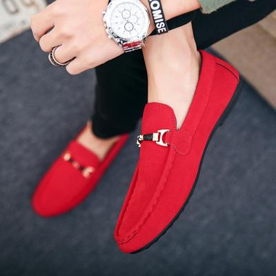 Mocassins de Camurça Vermelha Masculinos Primavera Verão Slip On Mocassins Macios Respiráveis Couro Masculino Sapatilhas Sapatos de Condução Sapatos Casuais Feitos à Mão Masculinos