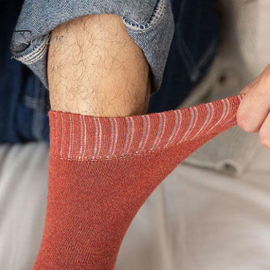 Thick Mid-calf Socks 1 Pair Unisex Knitted Mid-tube Plush Soft Warm Lady Sweat Absorption No Odor Anti-slip Elastic Casual Floor Versatile Cold