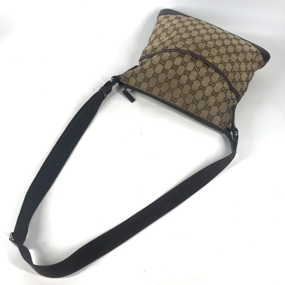 GUCCI 145857 GG Crossbody Messenger Bag Shoulder Bag Beige/SilverHardware