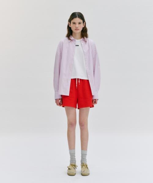 DEPOUND Oversized Striped Shirt [Pink]