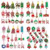 Wooden Christmas Tree Pendants 16 Pcs Lollipop Ornaments, Red Green Striped Peppermint Swirl Candy Cane Hanging Decorations Decoration, Colorful