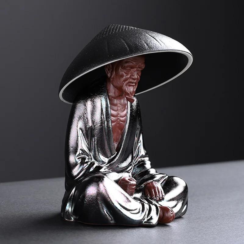 Ceramic Creative Little Monk Tea Strainer Tea Leaking Tea Strainer Household Kung Fu Set Accessories Ceremony Decoration