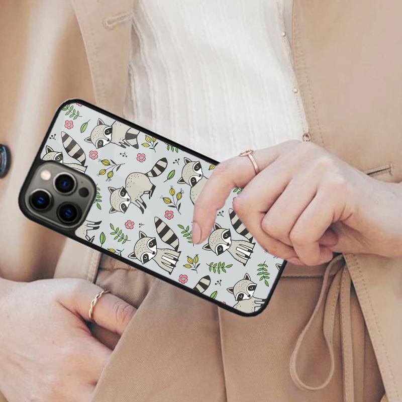 Cute Happy Kawaii Racoons Magnetic Phone Case For APPLE iPhone 17 Air 16 14 13 12 Pro Max 15 Plus Wireless With MagSafe Cover