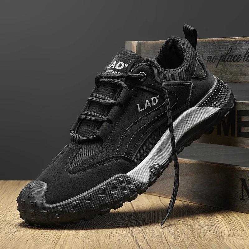 Męskie buty robocze ochronne Jesień Nowe Oddychające Buty Budowlane Outdoorowe Buty do Wspinaczki Gumowa Podeszwa Casualowe Sportowe Buty