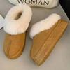 Women's Winter Fleece Lined Snow Boots Thickened Warm Short Boots Platform Heightening Cotton Boots